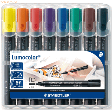 Staedtler Permanentmarker Lumocolor 2mm Rundspitze Aufstellbox sortier