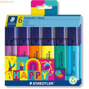 4007817087985 - 5 x Textmarker Textsurfer classic Happy Colours VE=6 Stück