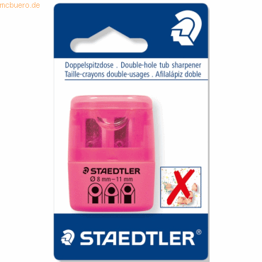 4007817015216 - Doppelspitzer mit Reservoir - 2 Löcher - von 82mm bis 102mm - Farbe neon pink - Staedtler 4007817015216 - Doppelspitzer mit Reservoir - 2 Löcher - von 82mm bis 102mm - Farbe neon pink - Staedtler