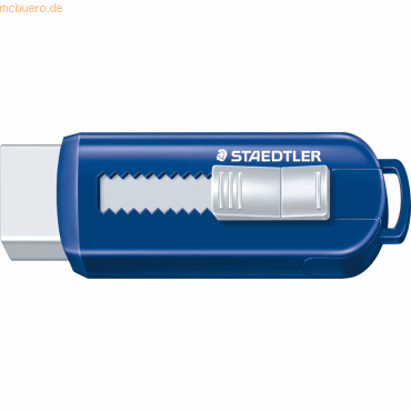 12 x Staedtler Radierer Kunststoff 26x22x86mm mit Schiebehülle blau/we