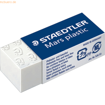 30 x Staedtler Radierer Mars plastic PVC 49x19x13mm weiß