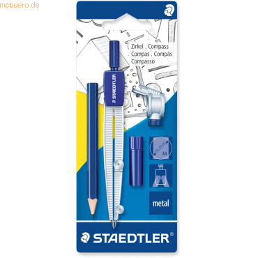 4007817136621 - 20 x Schulzirkel 124mm silber mit Adapter + Bleistift