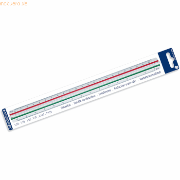 Staedtler Reduktionsmaßstab Mars Kunststoff 33cm Teilung 1:20, 1:25, 1