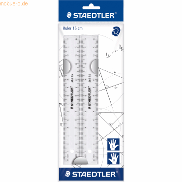 20 x Staedtler Lineal 15cm Kunststoff transparent VE=2 Stück