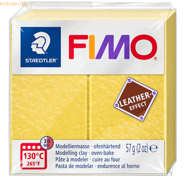 4007817053003 - 6 x Modelliermasse Fimo Kunststoff 57g leather-effekt safran