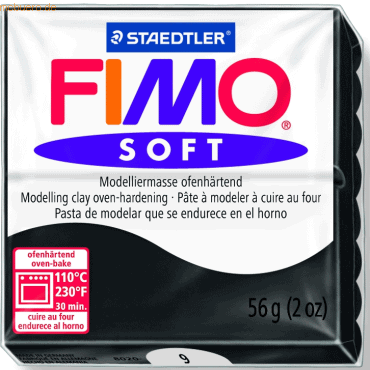 Staedtler Modelliermasse Fimo soft 56g schwarz