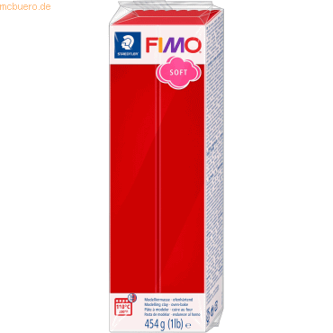 4007817053515 - Modelliermasse Fimo soft Kunststoff 454g xmas rot Großblock