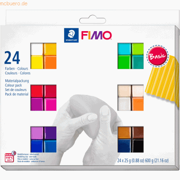 Staedtler Modelliermasse Fimo soft -Basic Colours-farbig sortiert 24x