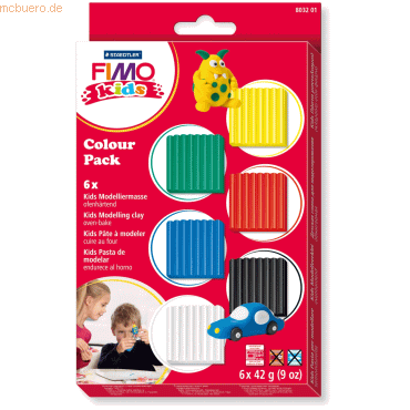 Staedtler Modelliermasse Fimo kids Colour pack basic 6x 42g