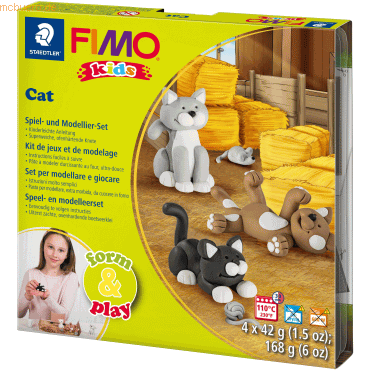 Staedtler Modelliermasse Fimo Kids Form & Play -Cat- 4x42g