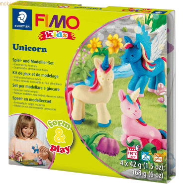 Staedtler Modelliermasse Fimo Kids Form & Play -Unicorn- 4x42g