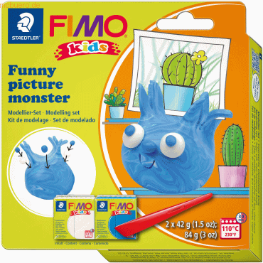 4007817086919 - 6 x Modelliermasse Fimo Kids Kunststoff Set -picture monster