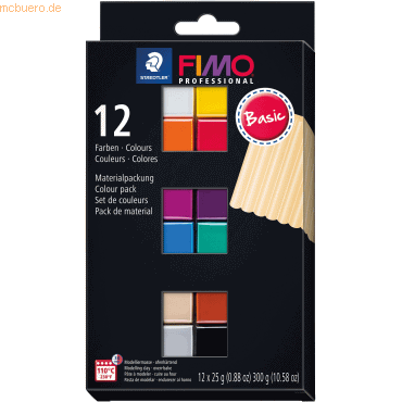 Staedtler Modelliermasse Fimo Professional -Basic Colours- farbig sort