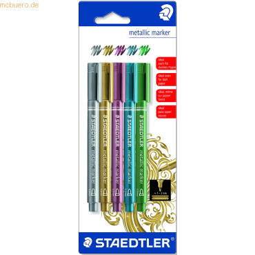 10 x Staedtler Lackmarker Metallic Marker ca. 1-2 mm 5 Stück farbig so