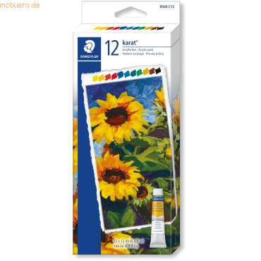 4007817024164 - 6 x Acrylfarbkasten Tuben karat 12 Farben a 12ml