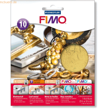 Staedtler Blattmetall Fimo 14cm x 14cm gold VE=10 Blatt