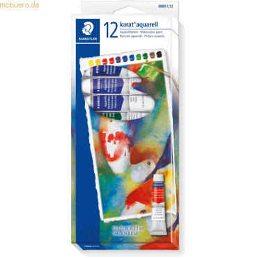 6 x Staedtler Aquarellfarbkasten karat aquarell 12 Farben a 12ml