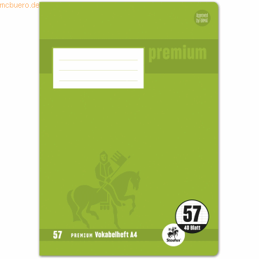 10 x Staufen Vokabelheft Premium A4 40 Blatt mit 2 Trennlinien