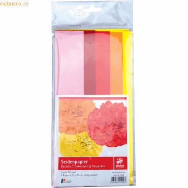 4005063110563 - 10 x Seidenpapier 20g qm 50x70cm VE=5 Bogen rot sortiert