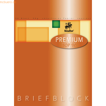 4006050402432 - 10 x Briefblock Premium A4 rautiert 50 Blatt 90g qm gelocht we