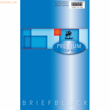 4006050402517 - 10 x Briefblock Premium A5 50 Blatt liniert 90g qm weiß