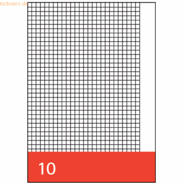 4006050636103 - 250 x Aufgabenbogen A4 kariert mit Rand 10 Blatt