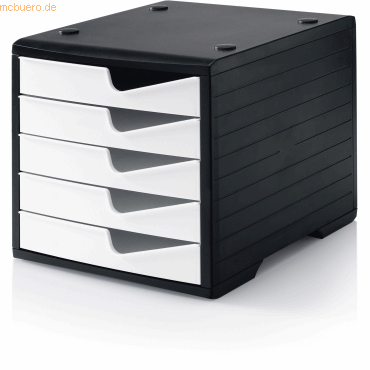 Styro Schubladenbox styroswingbox 5 Schübe schwarz/weiß