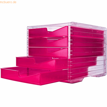 Styro Schubladenbox styroswingbox NeonLine 5 Schubladen neon-pink