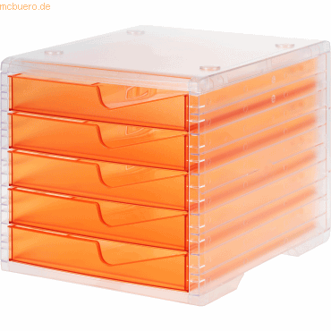 Styro Schubladenbox styrowingsbox 5 Schübe light transparent/apricot