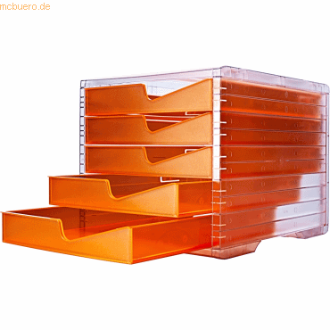 Styro Schubladenbox styroswingbox NeonLine 5 Schubladen neon-orange