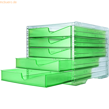 Styro Schubladenbox styroswingbox NeonLine 5 Schubladen neon-grün
