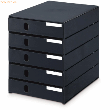 Styro Schubladenbox styroval Pro 5 Schubladen geschlossen schwarz