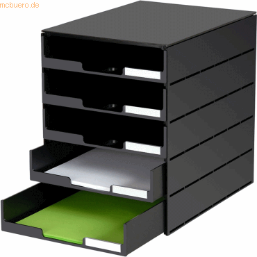 7612176102070 - Schubladenbox styroval USM 5 Schubladen offen schwarz schwarz