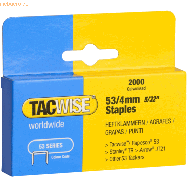 5018505104043 - Tacwise 0333 Heftklammern 2000 Stück Silber 54 4mm