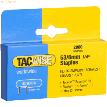 5018505100397 - TACWISE Heftklammern 53 6 mm verzinkt 2000 Stück