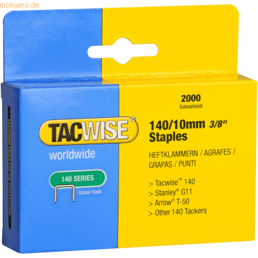 Tacwise Heftklammern 140/10mm verzinkt VE=2000 Stück