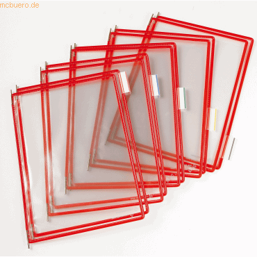10 x Tarifold Sichttafel A3 rot 10 Stück mit 5 Aufsteckreitern 50mm