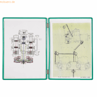 3377991440052 - Doppelklarsichttafeln standard A4 grün 5 Stück