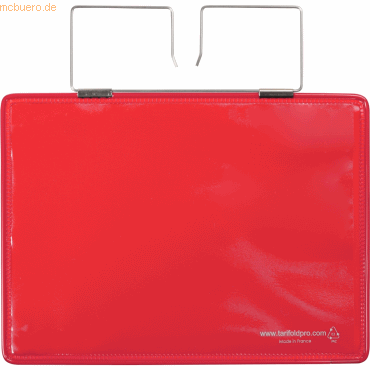 3377991652431 - Kennzeichnungshülle A5 quer rot PVC mit Haltedraht VE=10