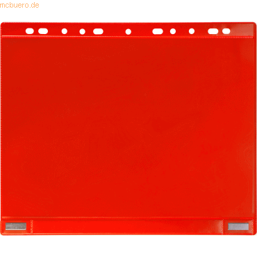 3377991811234 - Magnetische Sichttasche mit Abheftrand magnetisch DIN A4 VE 5 Stk rot