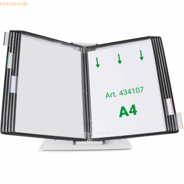 Tarifold Wandsichttafelsystem Pult A4 grau Metall mit 10 Sichttafeln A