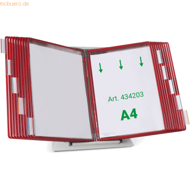 Tarifold Wandsichttafelsystem Pult A4 grau Metall mit 20 Sichttafeln A