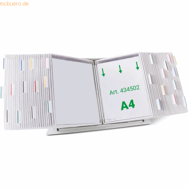 Tarifold Sichttafelständer A4 grau Metall mit 50 Sichttafeln weiß