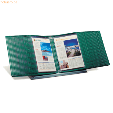 Tarifold Sichttafelständer A4 grau Metall mit 60 Sichttafeln grün