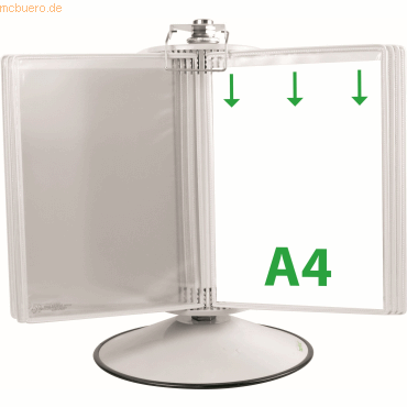 Tarifold Sichttafelständer A4 grau Metall mit 50 Sichttafeln weiß