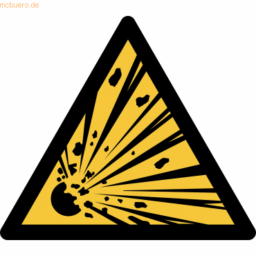 8713739328001 - Djois Warnschild Warnung vor explosiven Stoffen Klebstoff einschraubbar PP (Polypropylen) 20 (B) x 014 (H) cm 3 Stück