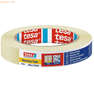 96 x Tesa Allzweckabdeckband tesakrepp 4323 19mm x 50m hellbeige