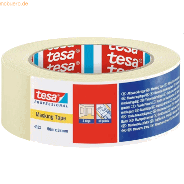 4005800026188 - 48 x Allzweckabdeckband tesakrepp 4323 38mm x 50m hellbeige