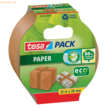 4042448123640 - - tesa paper 05054-00007-01 Packband tesapack® ecoLogo® (l x b) 25 m x 38 mm 1 St