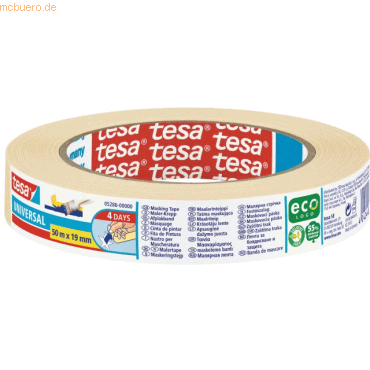 16 x Tesa Maler-Kreppband Universal 19mmx50m beige